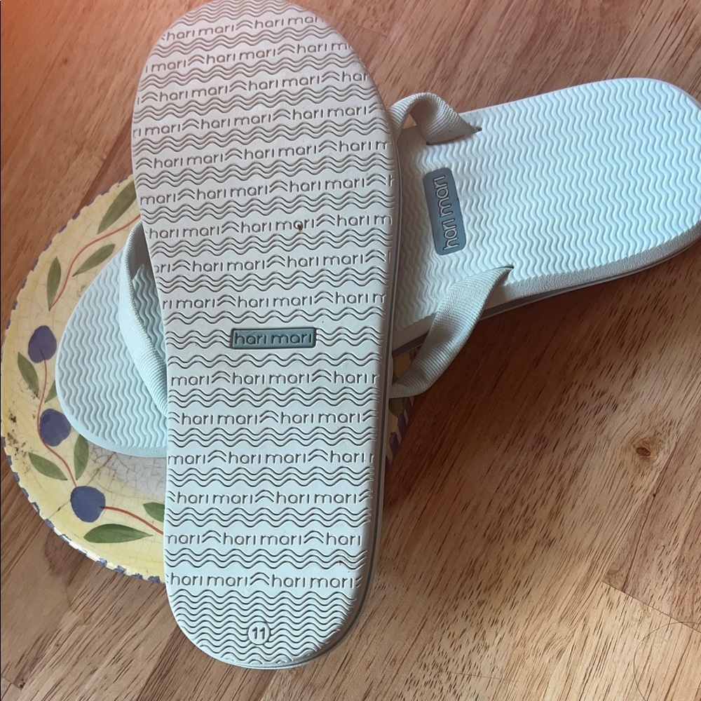 Mint Aqua Flip Flop Sandals with Fabric Straps - Picture 5 of 6